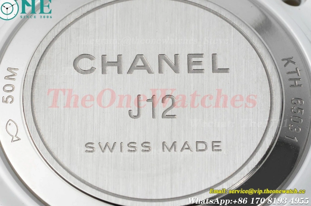 Swiss J12 Cer 33mm Ceramic Dia Dial White Quartz XF Ladies 0514